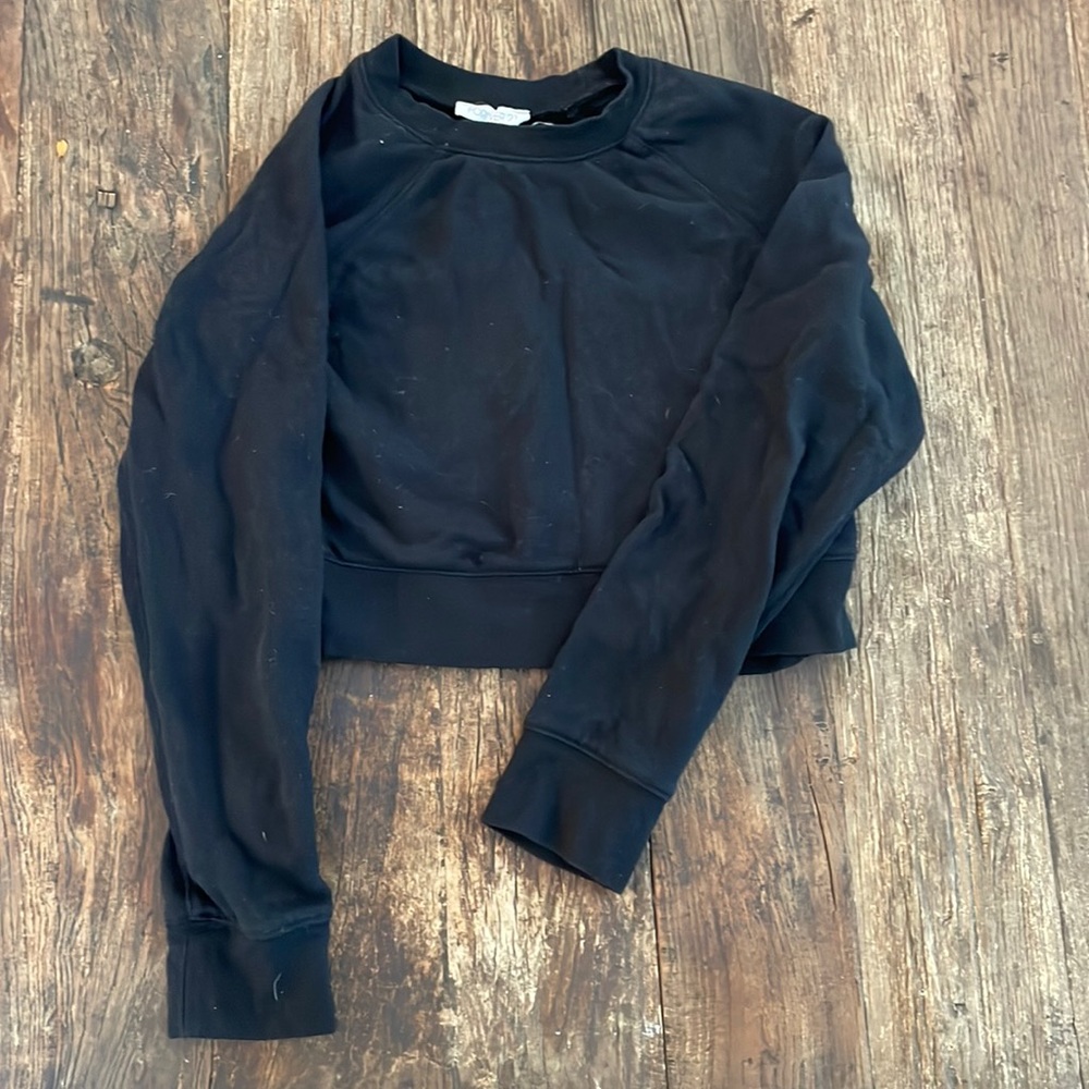 Black Crop Sweatshirt - Size M